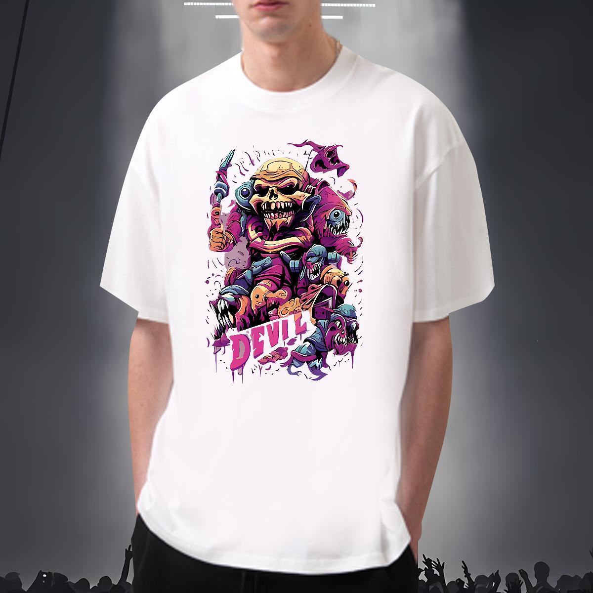 Man T Shirts 230g Pure Cotton scare Outdoor Breathable Soft Custom Printing Men Tshirts Designer Cool Design Tees