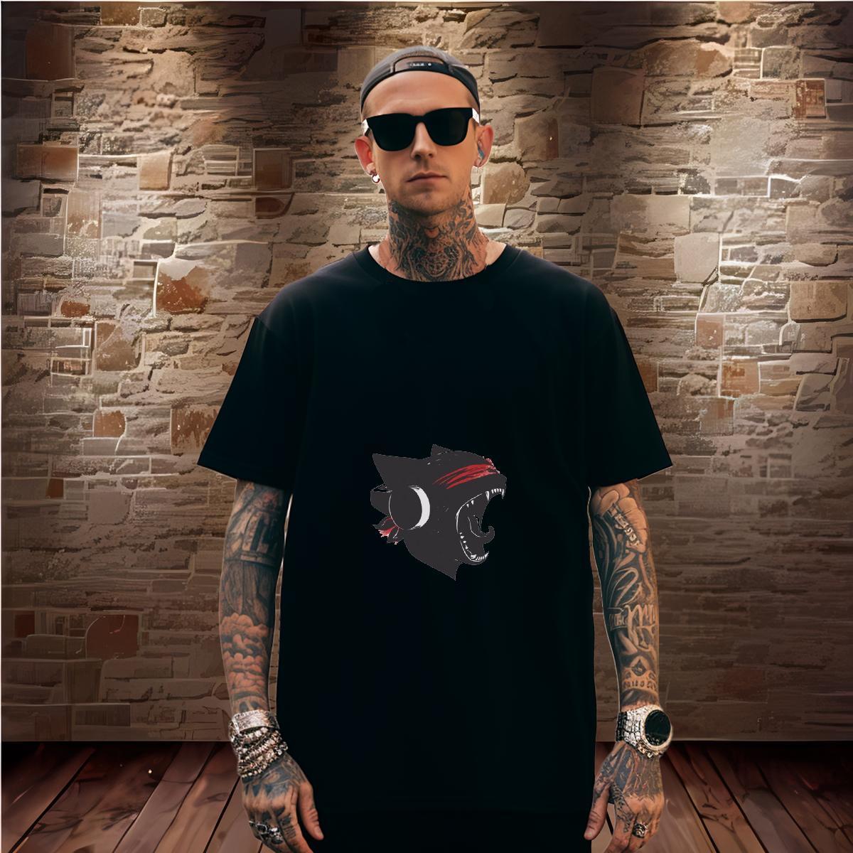 T-Shirts for Men 230g Cotton cute Hip Hop Street Breathable Crew Neck Cartoon Printing L-4XL Men Tops Tees Factory Direct Brand Tee Shirt