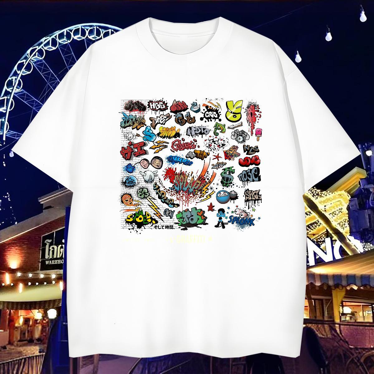 T-Shirts for Men 230g Cotton Colorful Hip Hop O-Neck Short Sleeve Customized Men Tees Fashion Design Comfortable Tee Shirt