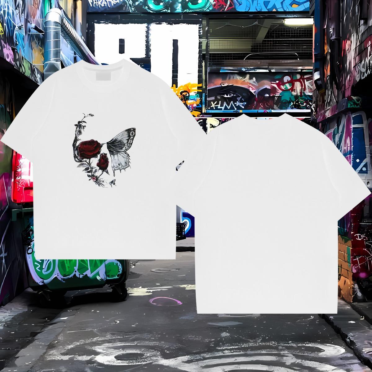 Casual New Man T Shirts skull Top Tees 230g Cotton Summer Casual Free Shipping Custom Printing O Neck Short Sleeves Couples T Shirts