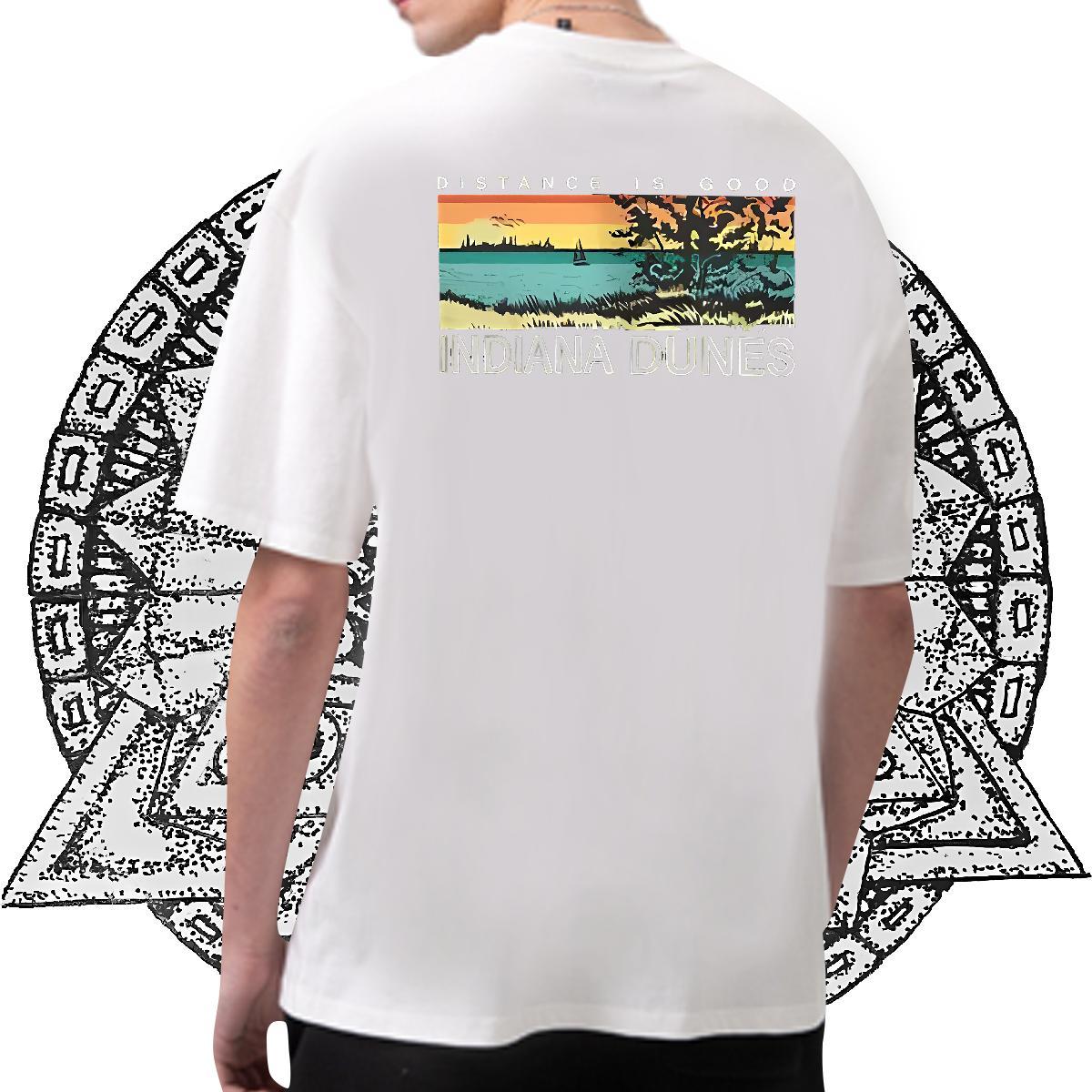 Fashion New T shirt 230g Pure Cotton beach Casual Daily Wear Tops Breathable Crew Neck Free Shipping Tshirt for Man Woman Customized Print
