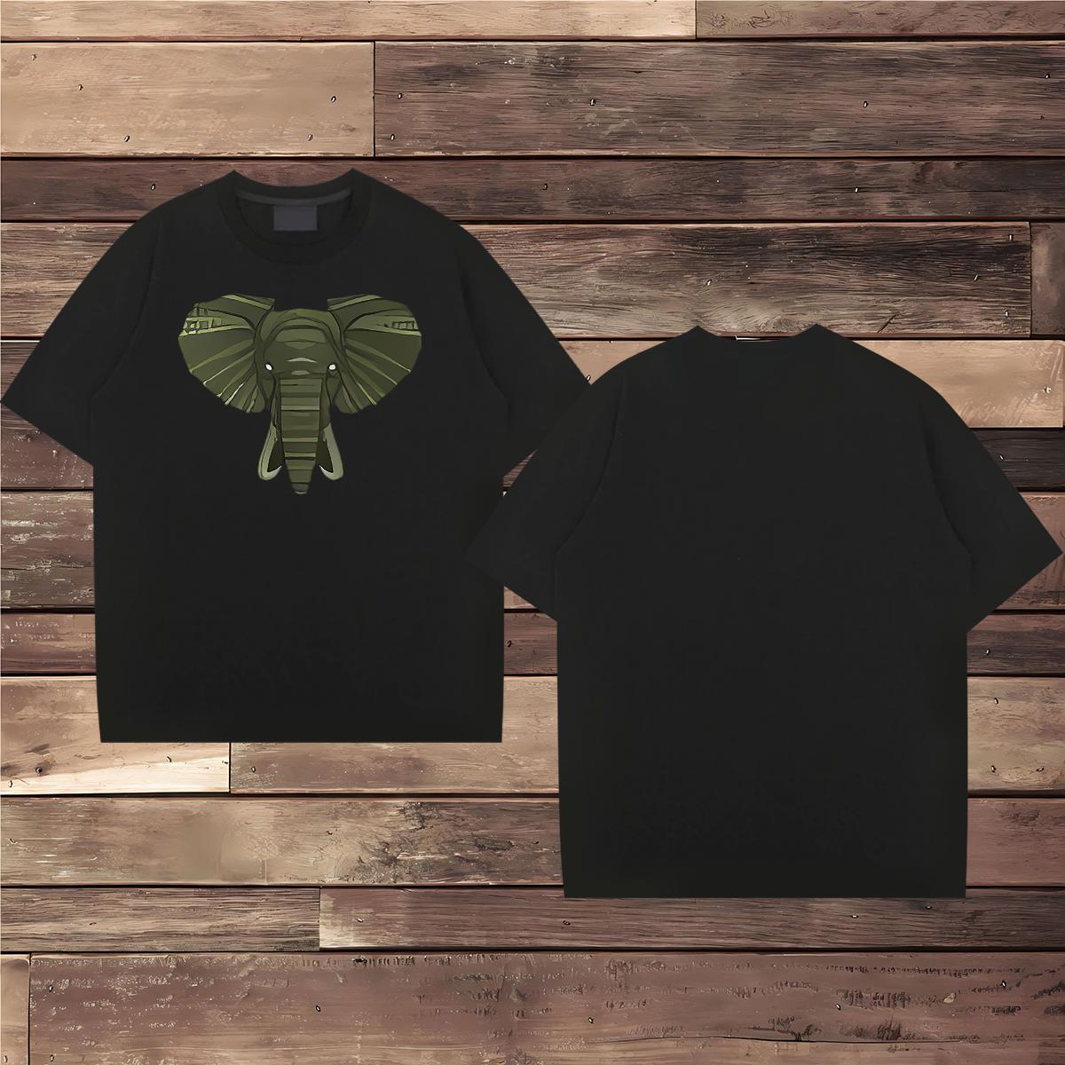 Fashion Man T Shirts 100% Cotton 230g Elephant Casual Tops Shirt Breathable Brand Mens Tshirts Custom Printed