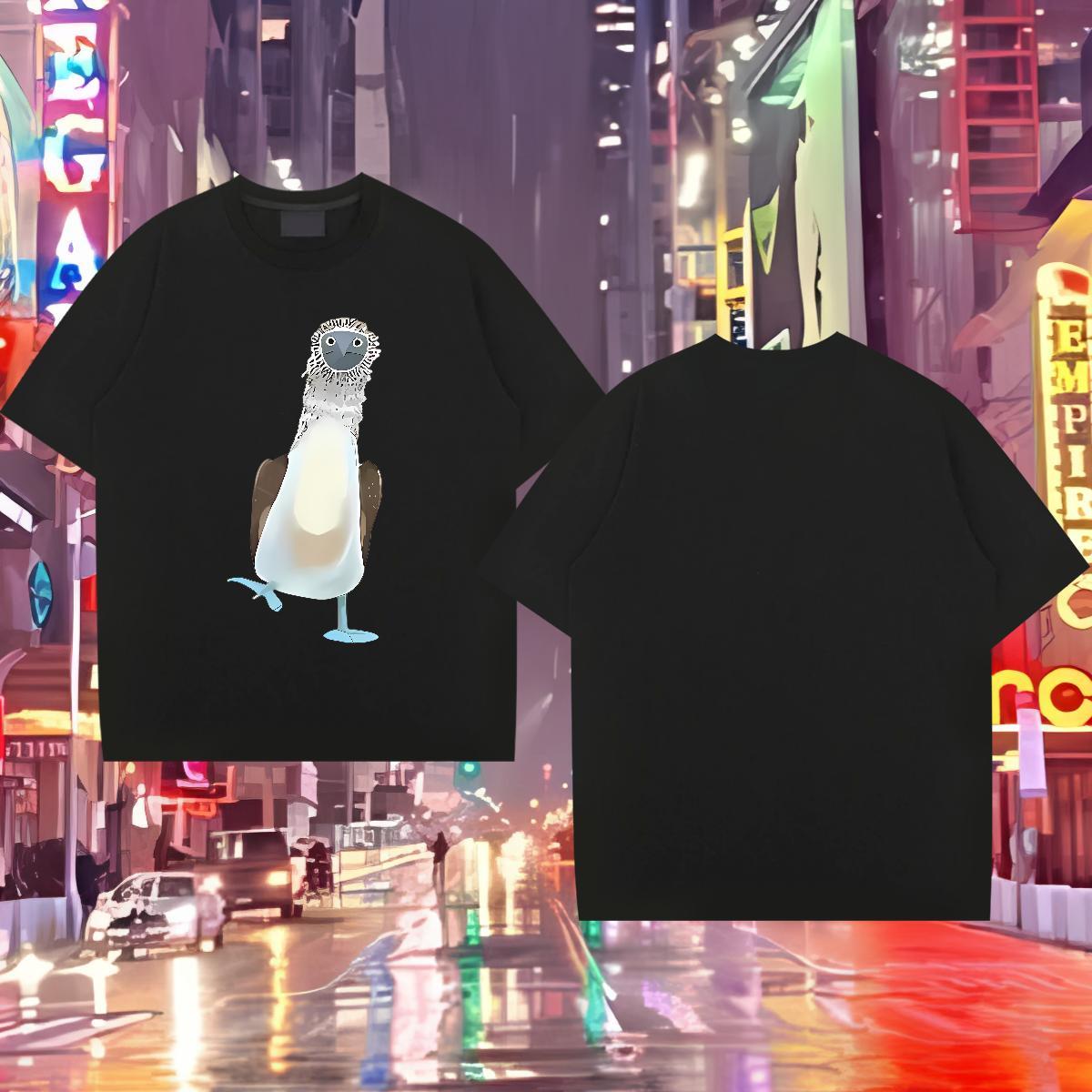 2024 DIY T Shirt For Man 230g 100% Cotton bird Street wear Hip Hop Tops Shirt Short Sleeve Soft Popular Mens Tshirts Oversized 3XL 4XL