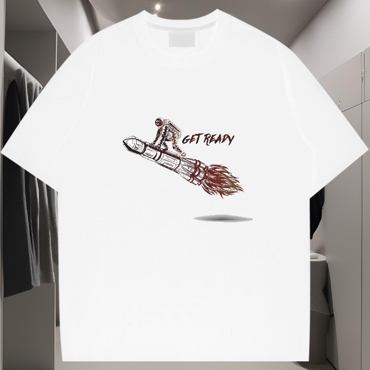 Man T Shirts 230g Cotton universe Street wear Hip Hop Breathable Crew Neck Custom Print Oversized Couples T Shirts Wholesale Brand Top Tees