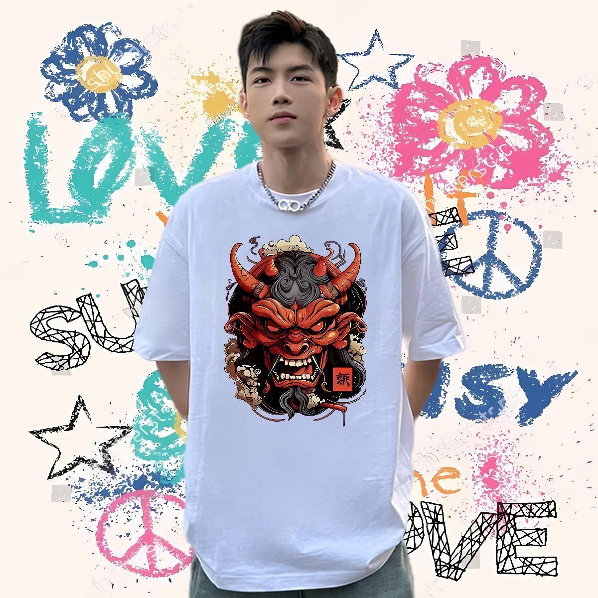Fashion T shirt 230g 100% Cotton Street Casual Polos Round Neck Short Sleeve Classic Men Clothes T-Shirt Black Oversized