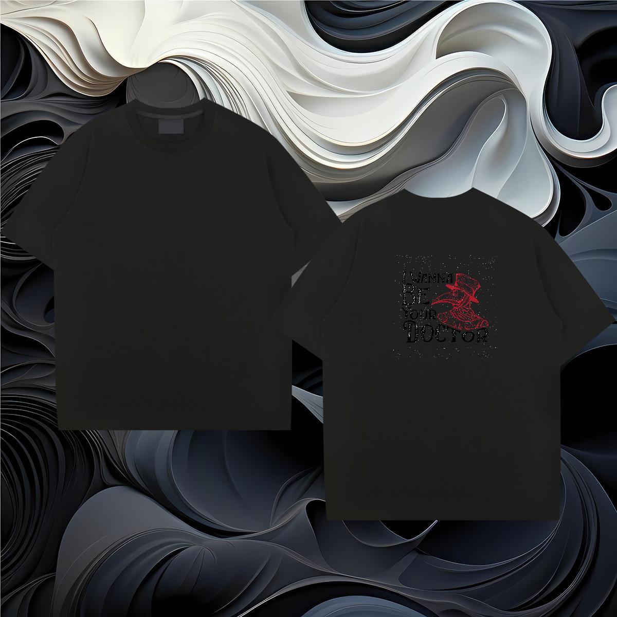 Custom T-Shirts for Men 230g 100% Cotton bird Casual Tops Tees O Neck Short Sleeves Loose Fit Tshirt for Man Woman Black White