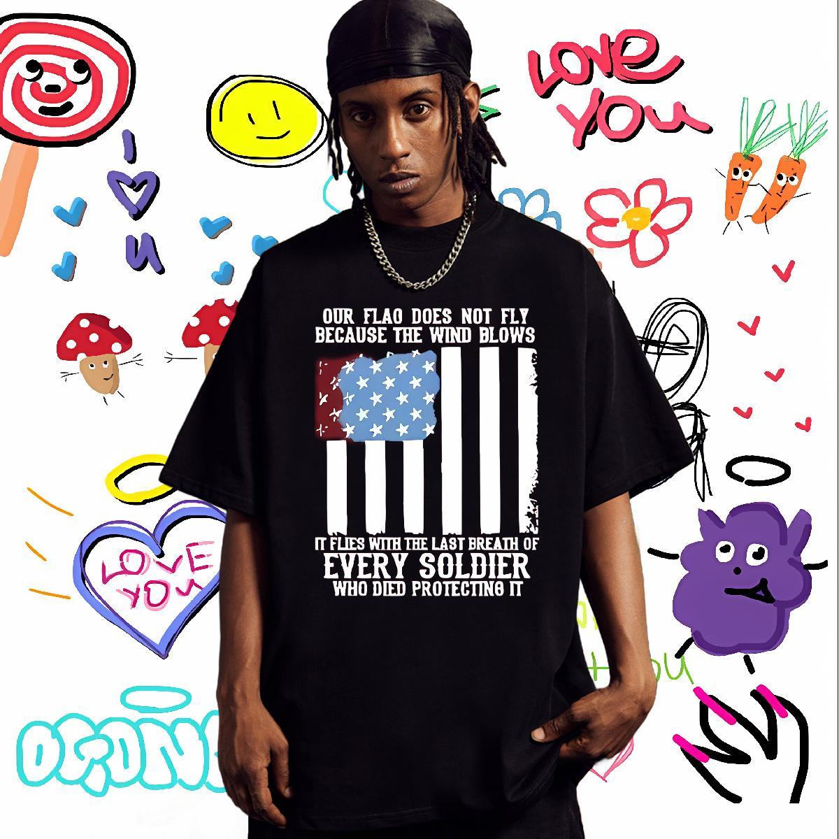 T Shirts Men 100% Cotton 230g USA Street wear Hip Hop Breathable Customized Men Tops Tees 2024 DIY TOP Quality Tshirts