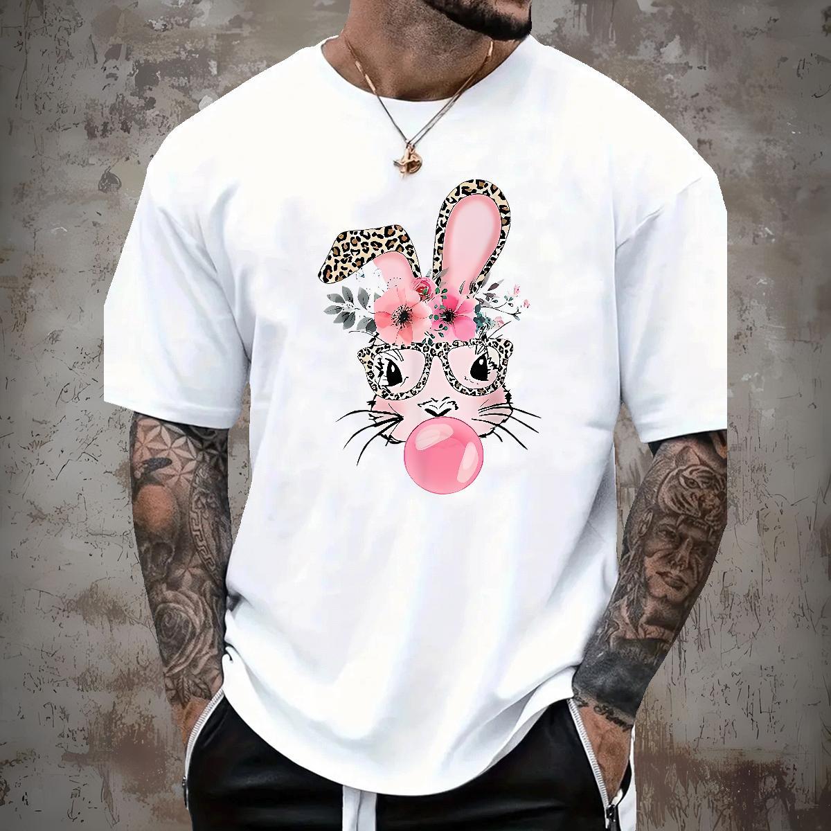 Free Shipping T-Shirts 230g Cotton rabbit Street Wear Tops Shirt Breathable Short Sleeve Cool Design Tshirt for Man Woman Black White