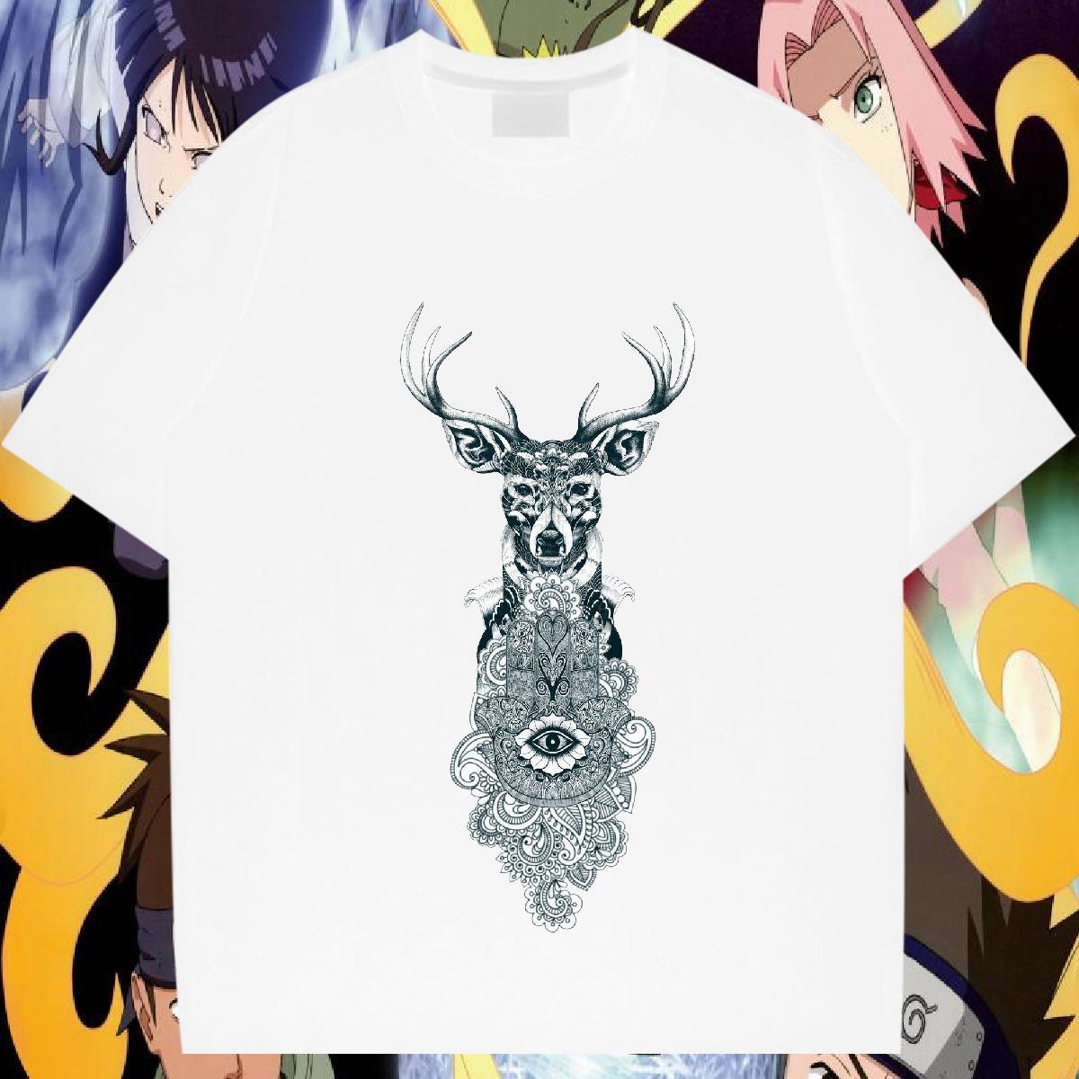 Fashion Casual T Shirts Men 230g 100% Cotton Deer Street Tops Tees Crew Neck Breathable Loose Tshirt for Man Woman Plus Size Custom