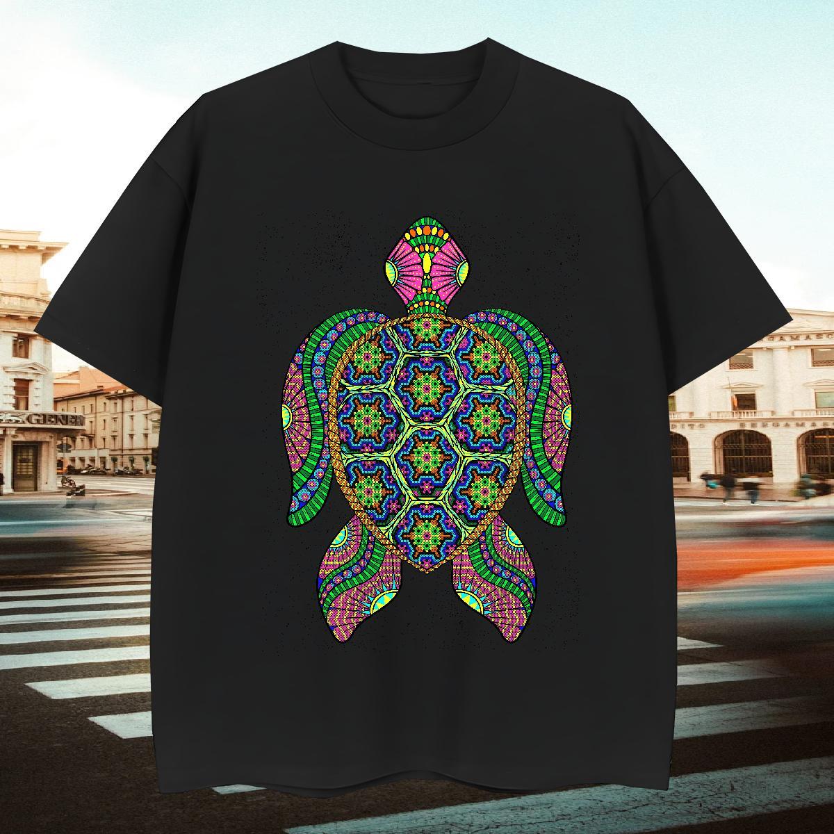 Popular Men Tshirts 100% Cotton 230g tortoise T-Shirts for Men Beach O Neck Short Sleeves Anime Free Shipping Top Tees