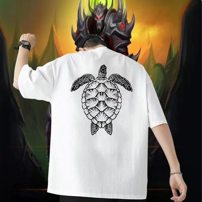 2024 Men T Shirts 230g Cotton tortoise Spring Summer Wear Breathable Crew Neck Cool Design Men Tshirts Custom Printing