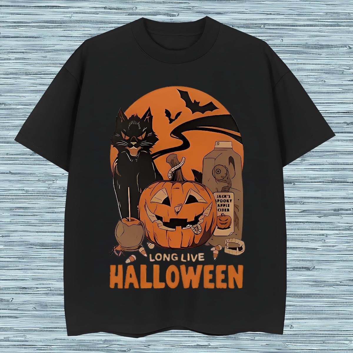 2024 Summer T Shirts Men 230g Cotton pumpkin Casual Tops Shirt Breathable Crew Neck Popular Men Tops Tees Plus Size Custom