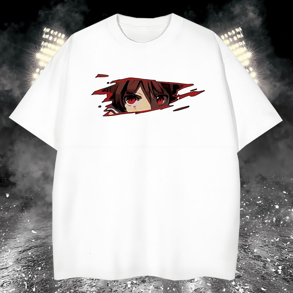 T-Shirts 230g 100% Cotton eyes Hip Hop Street Short Sleeve O-Neck Asian Size Men Tops Tees 2024 DIY Classic Tees Shirts