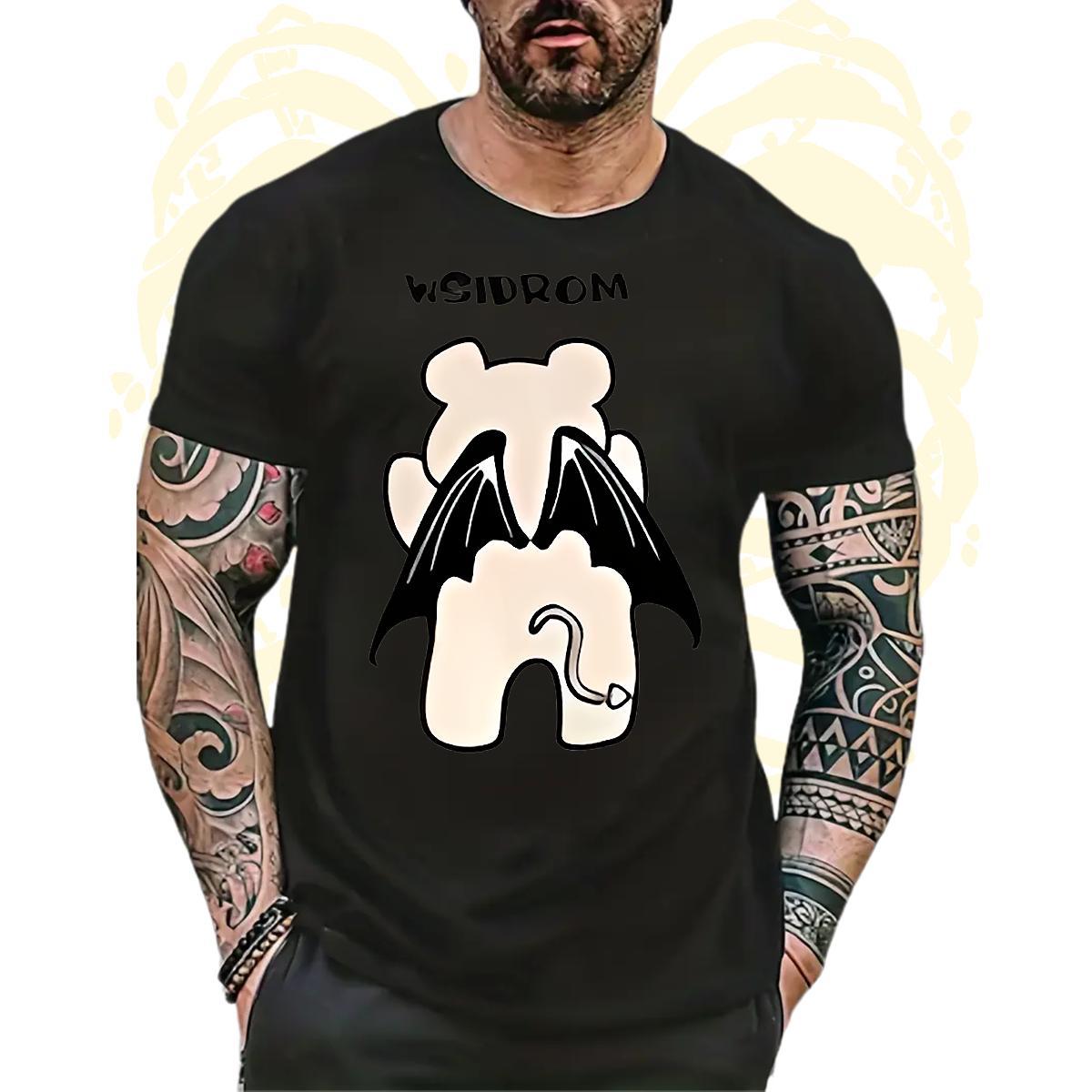 Cool Men Clothes T-Shirt 100% Cotton 230g bear T-Shirts for Men Summer Casual Breathable Soft Customized Print Stylist Tees Shirts