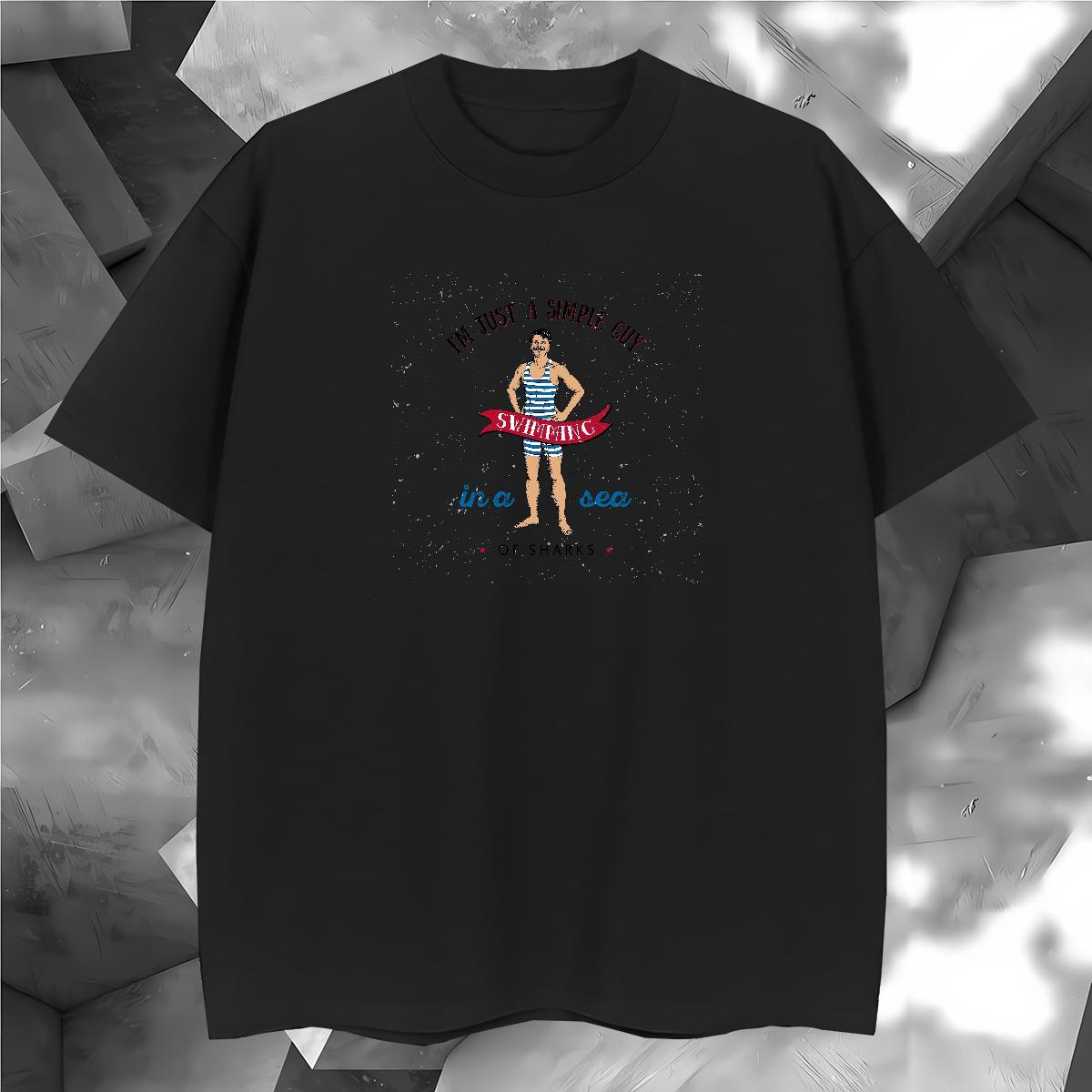 T Shirts Men 230g 100% Cotton person Sport Breathable Short Sleeve Floral Print Tshirts New Unisex Tees