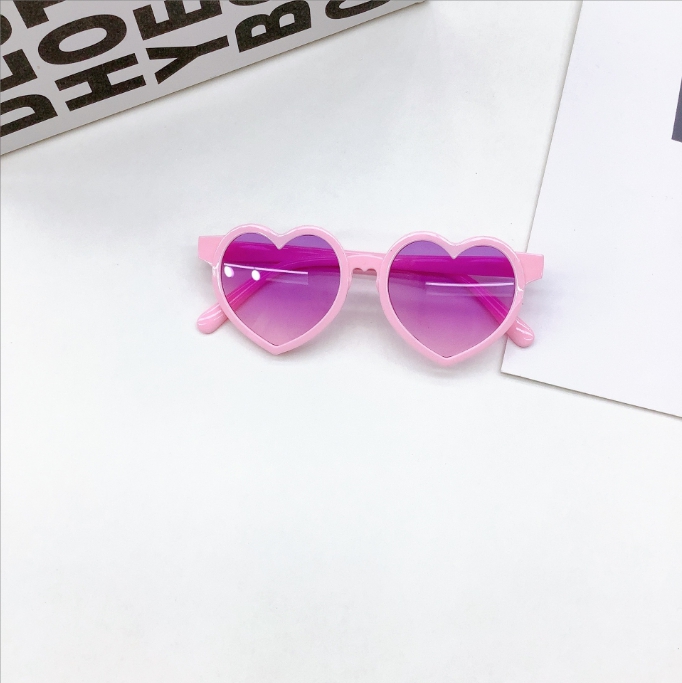 2-8 Years New Kids Cartoon Heart Love Sunglasses Girls Boy Children Outdoor Round UV400 Sun Glasses Baby Cute Pink Candy Eyewear Z260305