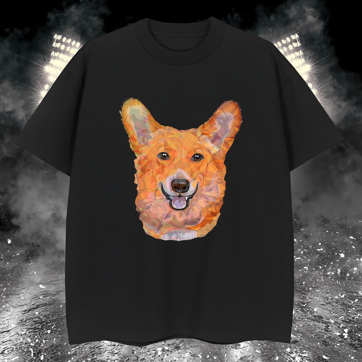Casual New Men T Shirts 230g Pure Cotton dog Street Polos Crew Neck Cool Tshirt for Man Woman Custom Print Oversized