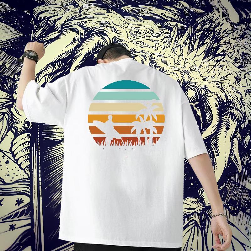 Designer Fashion T-Shirts 100% Cotton 230g tree Street Wear Tops Tees O-Neck Short Sleeve Soft Men Clothes T-Shirt Oversized