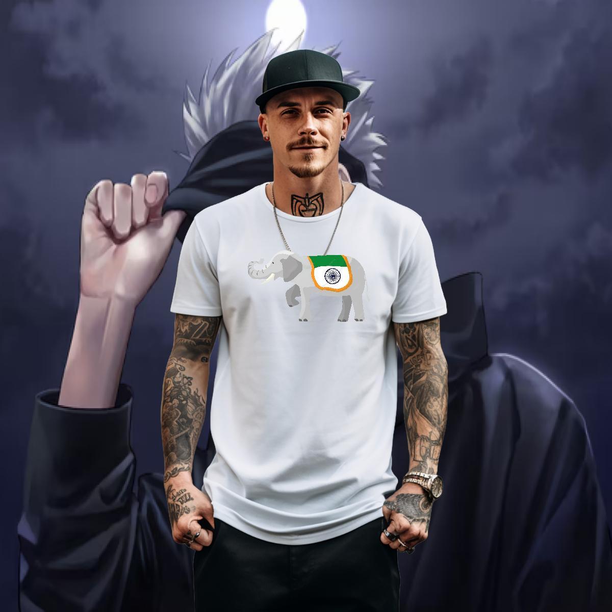 2024 New Mens T Shirts 230g 100% Cotton elephant Hip Hop Wear Breathable Short Sleeve High Quality Mens Tshirts Floral Print