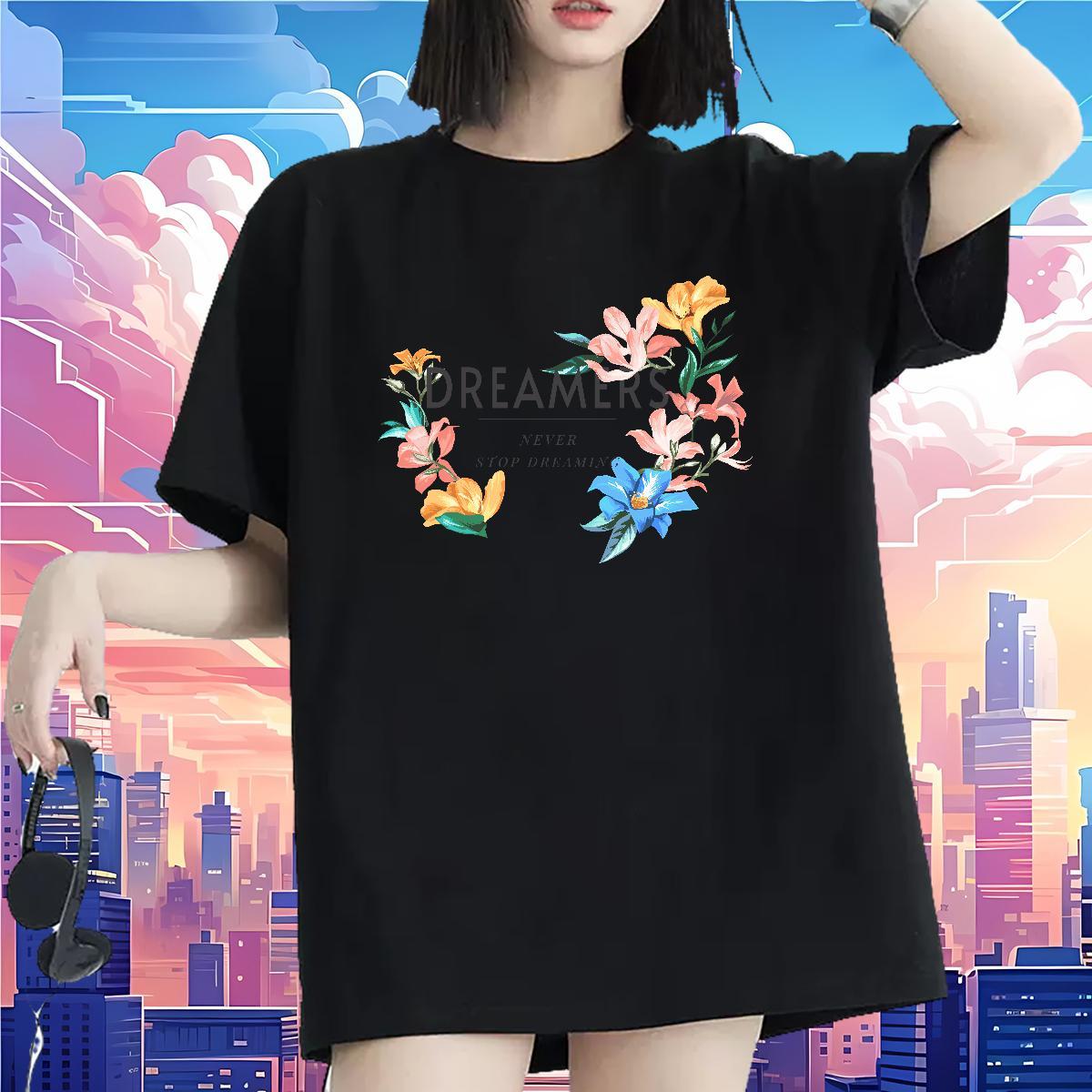 Designer T shirt Breathable Crew Neck Unisex Tshirts Cartoon Printing L-4XL flower Street 100% Cotton 230g Classic Clothes Shirt