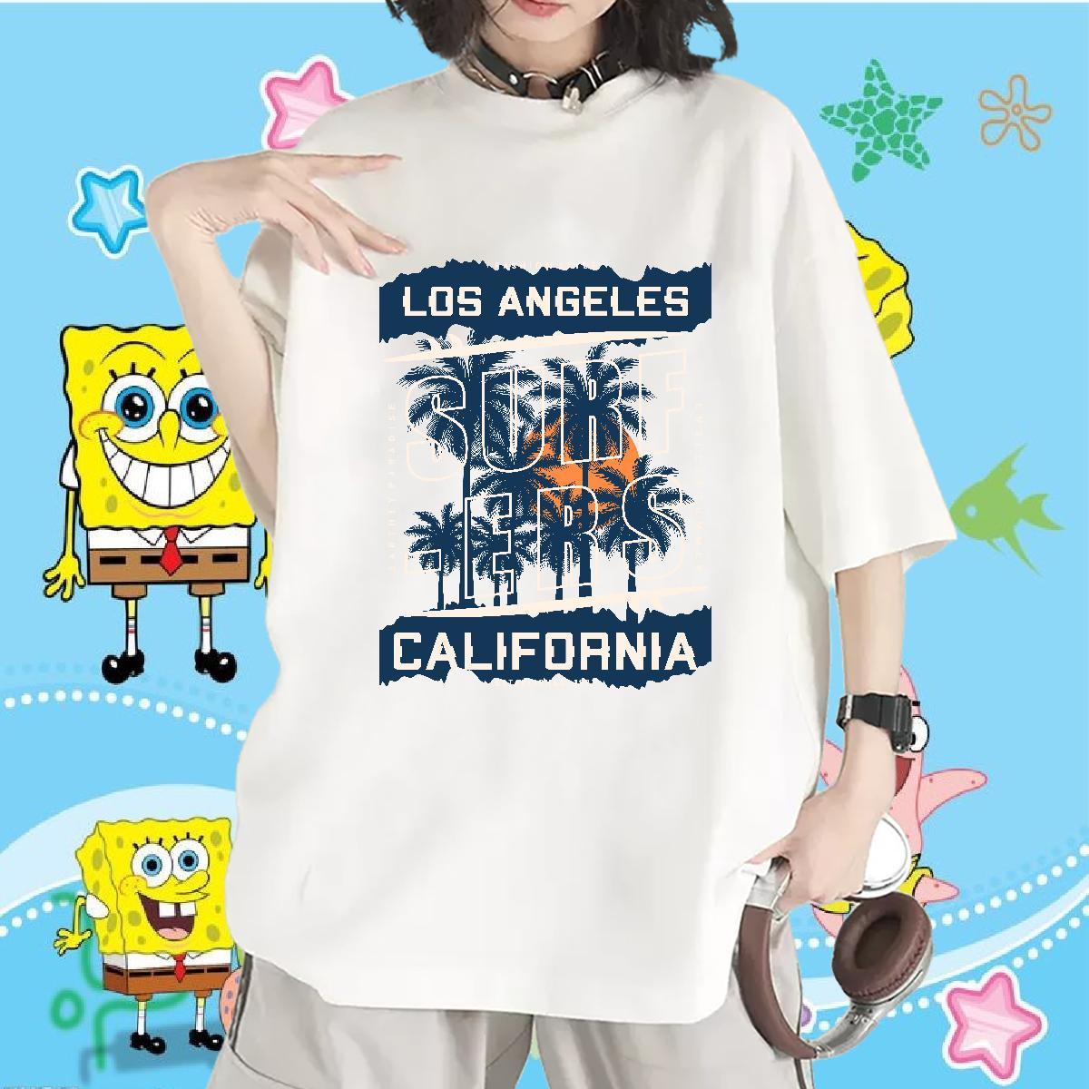 Soft Women T Shirts Breathable Short Sleeve Women Tshirts Anime Print tree Sports Street Wear 230g Pure Cotton Casual New Top Shirts