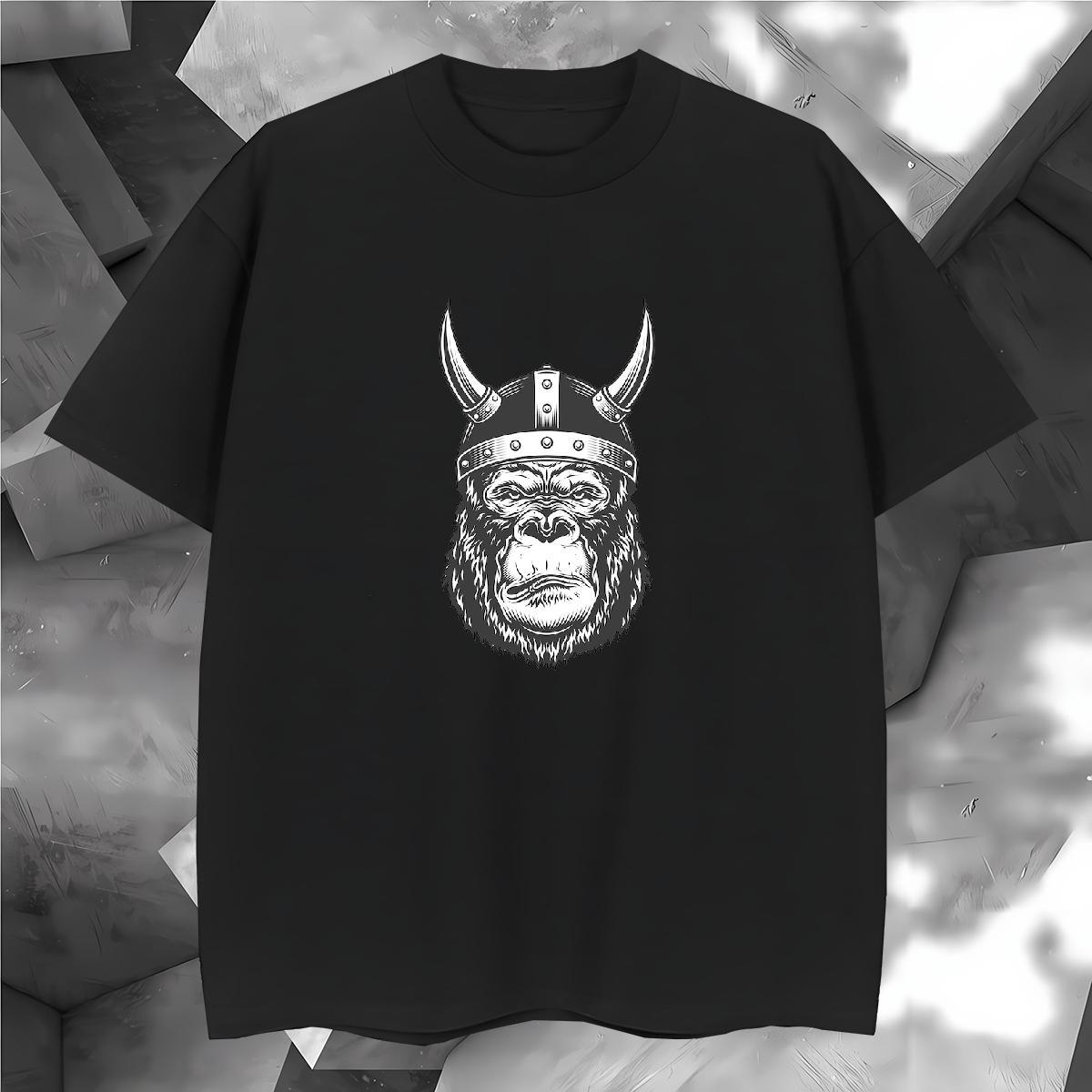 Mens T Shirts 230g 100% Cotton chimpanzee Hip Hop Street O-Neck Short Sleeve DIY Anime Men Tops Tees 2024 New Cool Design Clothes