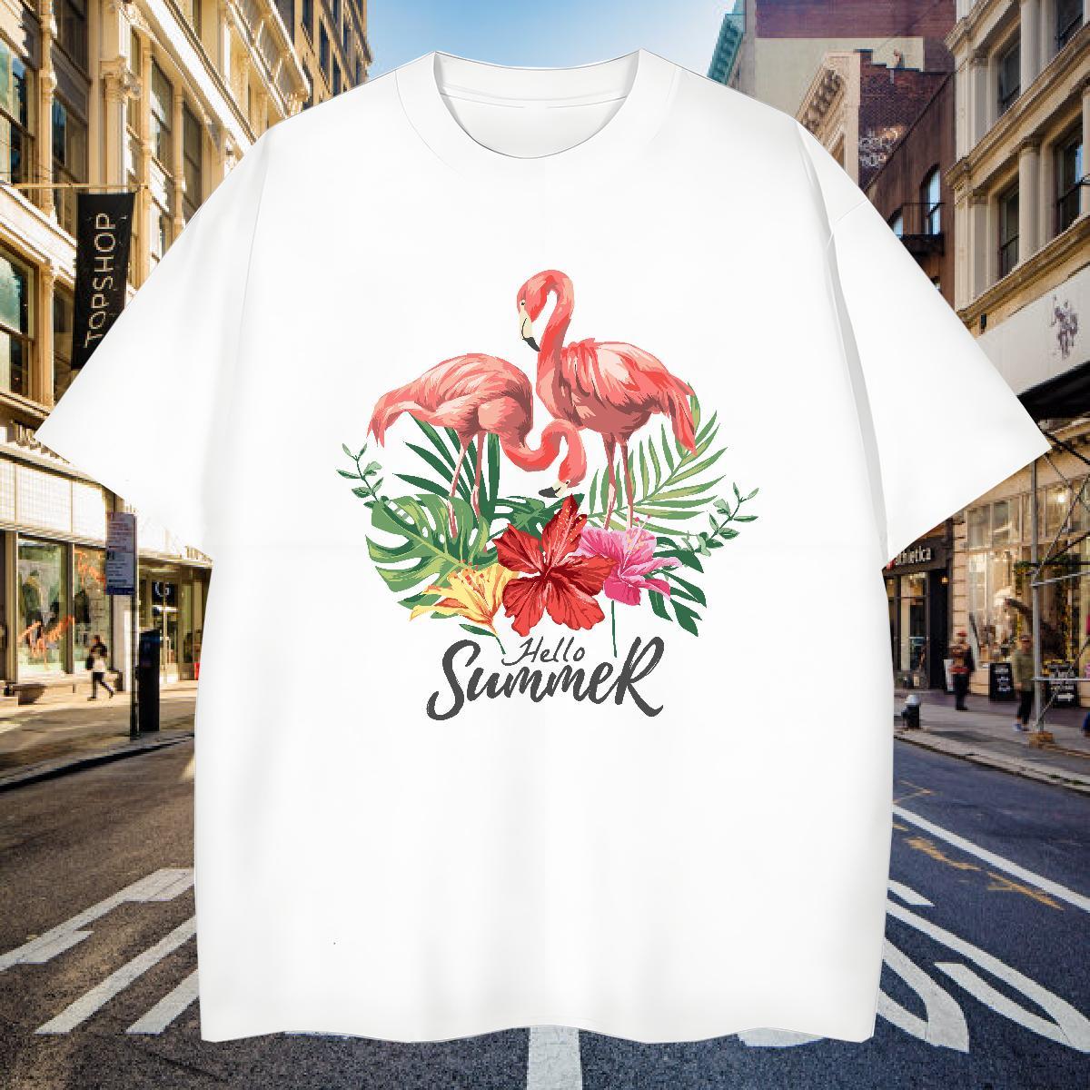 T-Shirts for Men 100% Cotton 230g bird Outdoor Breathable Crew Neck Anime Men Clothes T-Shirt 2024 DIY Loose Fit Tops Tees