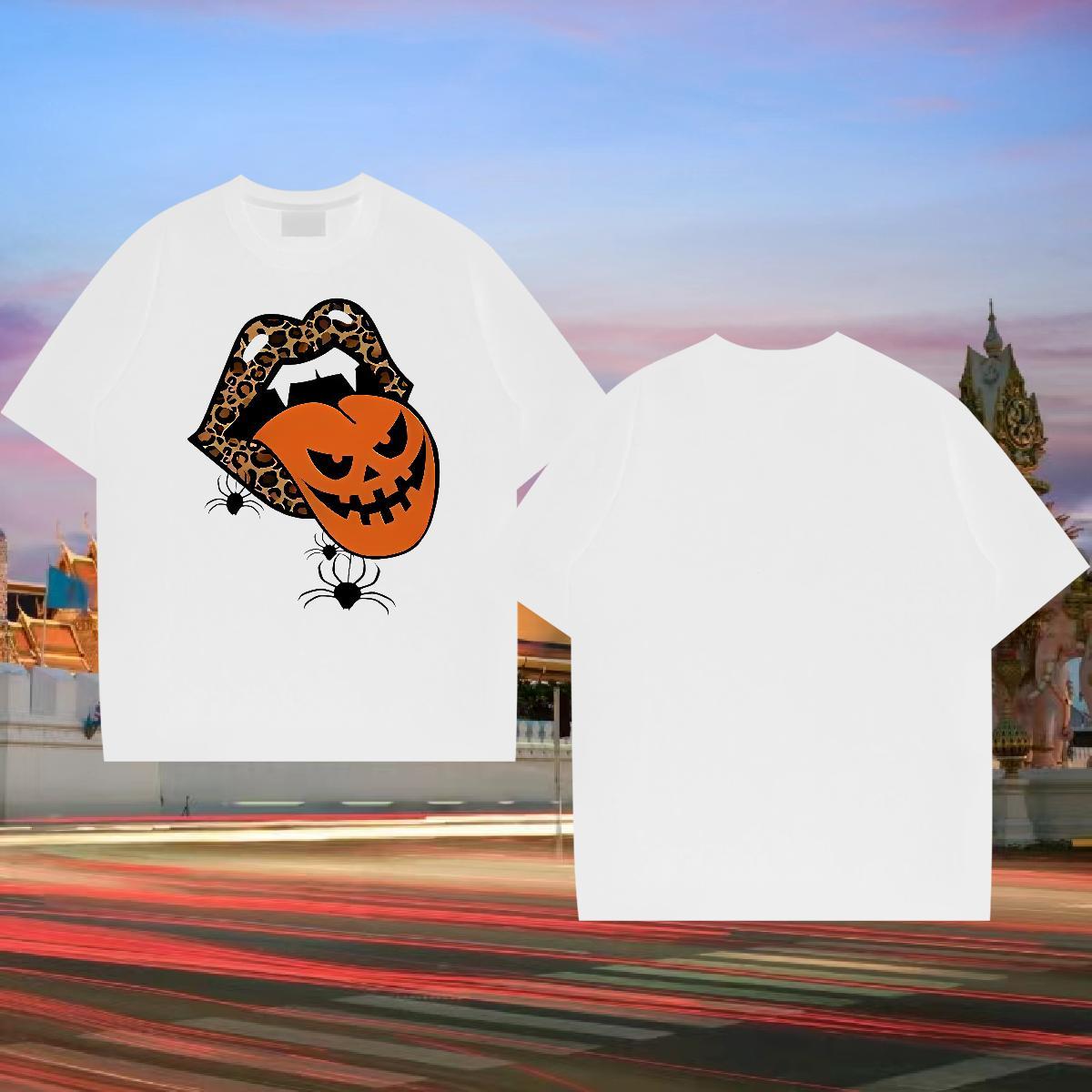 Factory Direct T-Shirts for Men 100% Cotton 230g pumpkin Sports Casual Tops O Neck Short Sleeves Brand Men Tshirts DIY Printed