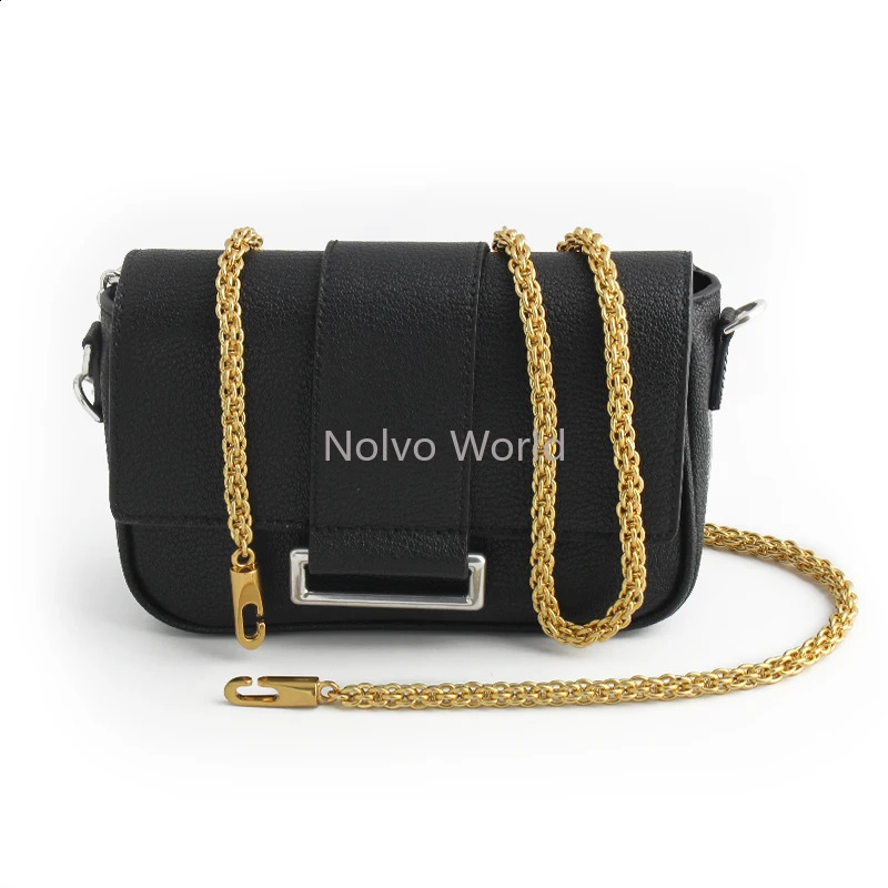 100110120130CM 8MM Iron Satin Gold Metal Bag Chains For Women Crossbody Tote Shoulder Strap Heavy Handle Jewelry Accessories 240805