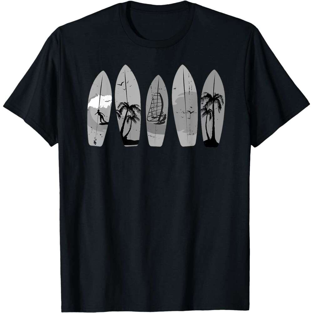T shirt Mens Surfing Surfboard Vintage Classic Retro Surfboarder Surfer T-Shirt shirts tshirt graphic tee Casual tops summer clothes Short sleeve Free