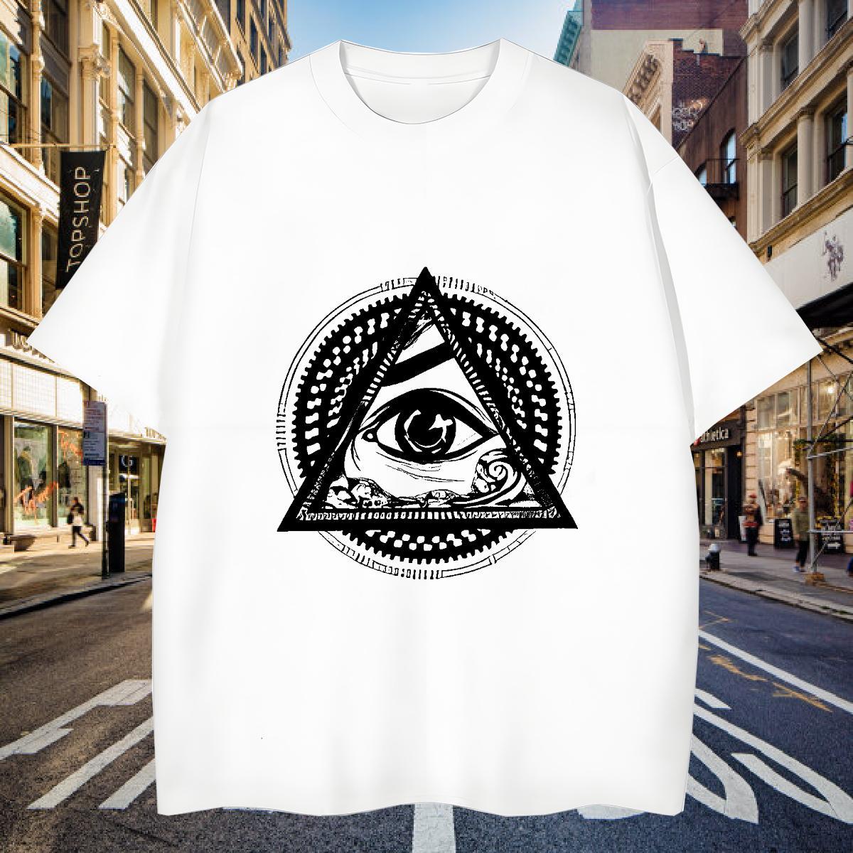 T-Shirts for Men 100% Cotton 230g eyes Street Breathable Crew Neck Graphic Men Tshirts DIY Customized Free Shipping Top Tees