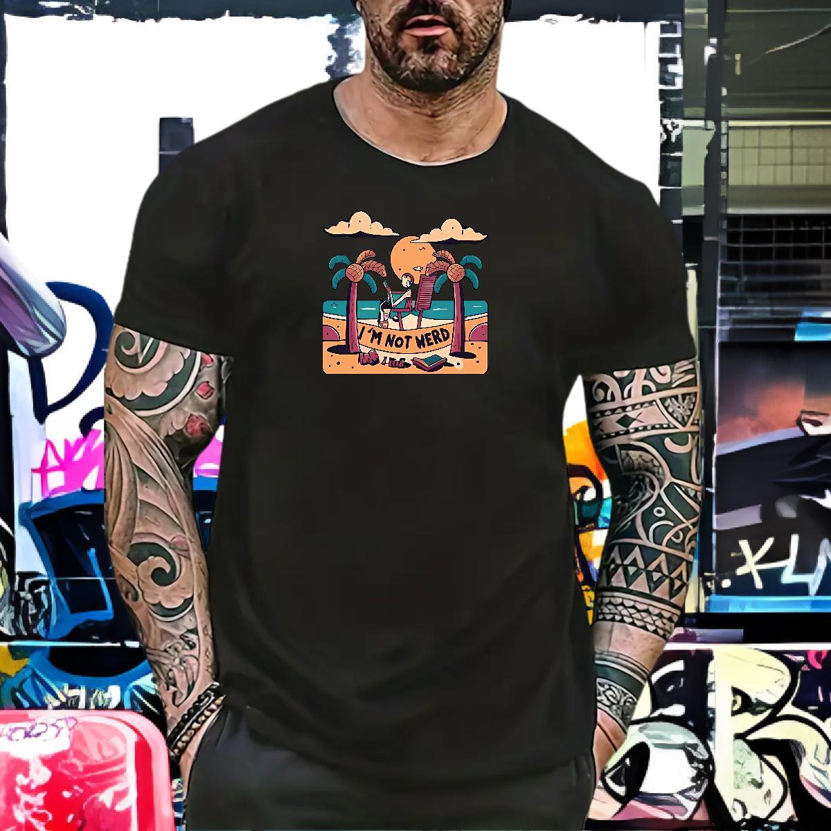 New T shirt 100% Cotton 230g sea Home Outdoor Tee Shirt Round Neck Short Sleeve Cool Design Men Tees Plus Size Cartoon