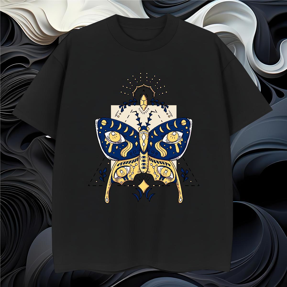 Loose Couples T Shirts 230g 100% Cotton Butterfly T Shirts Men High Street Hip Hop Breathable Soft Oversized New Arrival Clothings