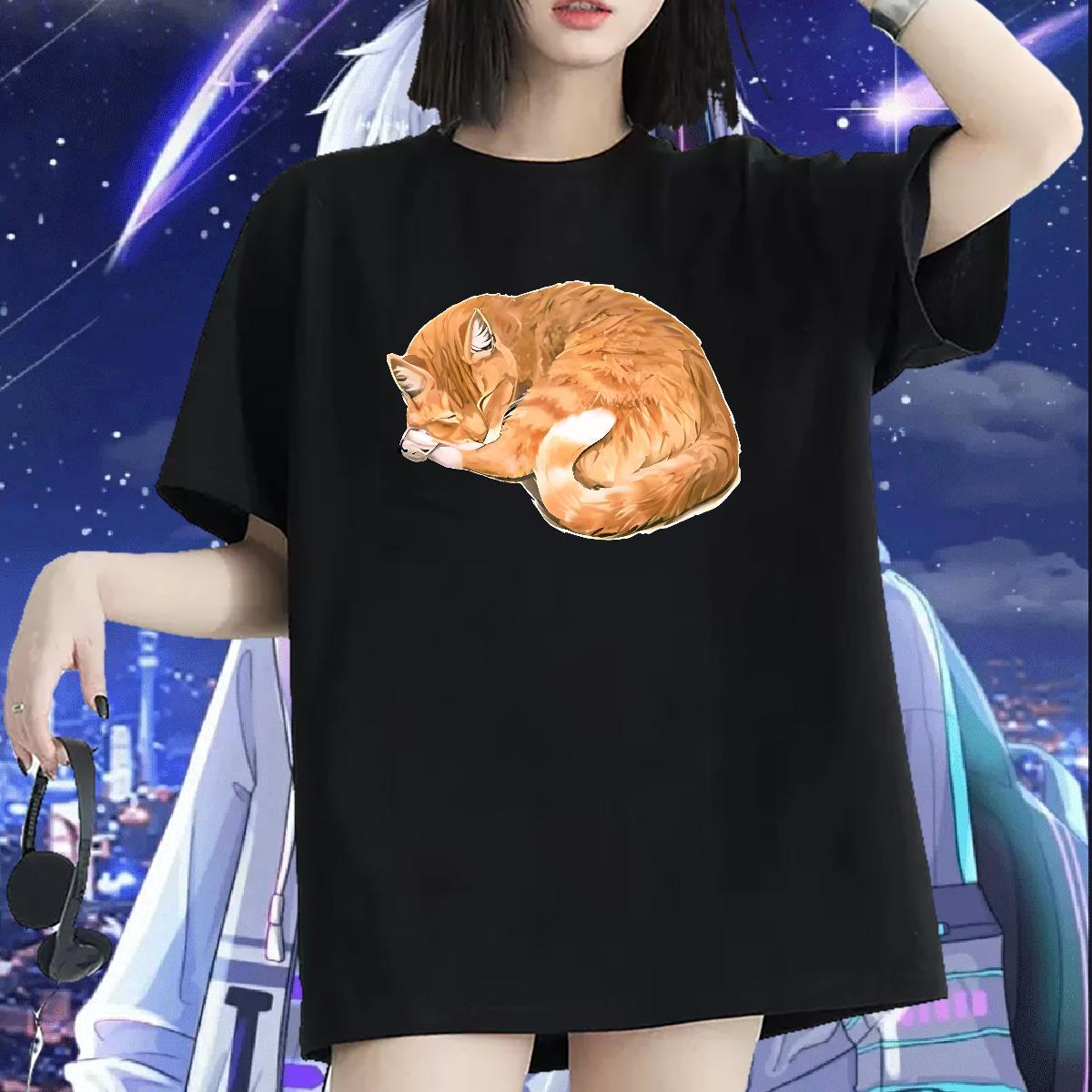 High quality T-Shirts for Women Breathable Crew Neck Womens Tshirts Customized Print sleep Street 230g Cotton 2024 Designer Clothes Shirt