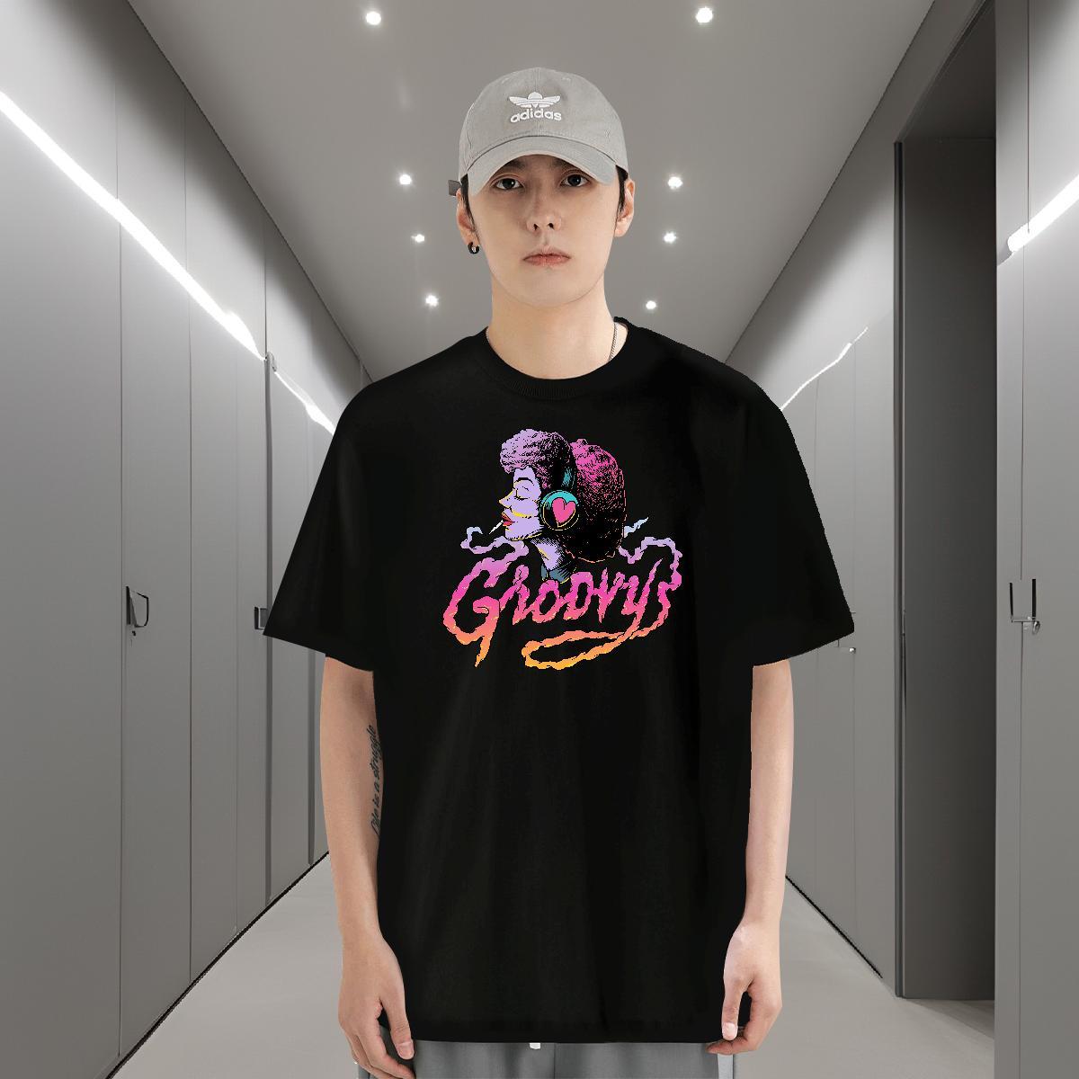 T Shirts Men 230g Cotton portrait Casual Breathable Crew Neck DIY Printed Men Clothes T-Shirt Custom Soft Wear