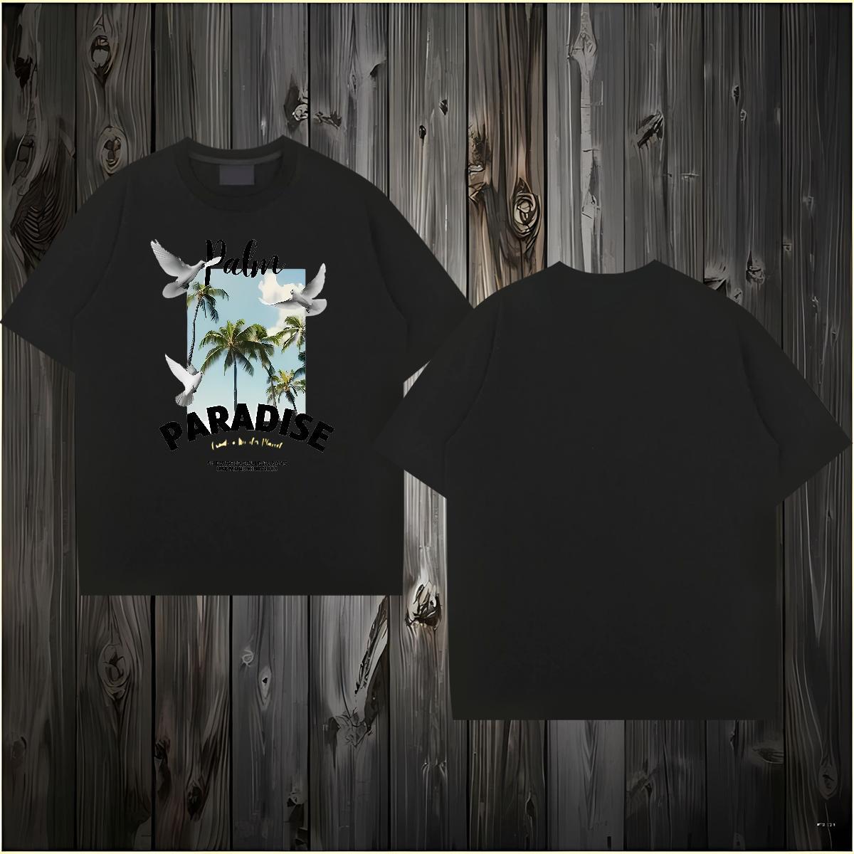 New Men T Shirts 230g 100% Cotton tree Sport Tops Shirt Crew Neck Breathable Free Shipping Men Clothes T-Shirt DIY Printed