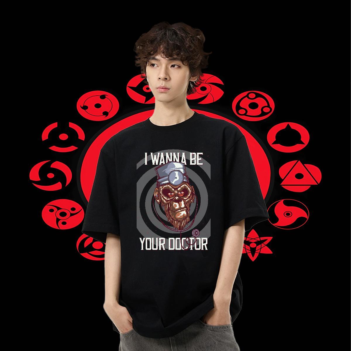 Brand Couples T Shirts 230g Cotton Street wear Hip Hop chimpanzee DIY Breathable Crew Neck Casual New Men T Shirts Tops