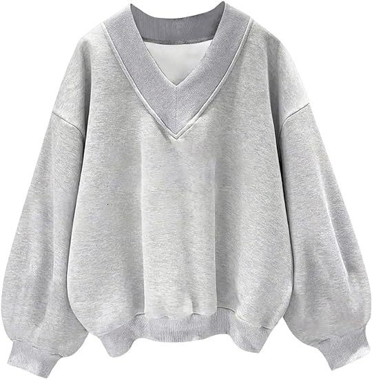 2024 Autumn New Multi Color Hoodie Women's Fashion Korean Edition Casual Loose Versatile V-neck Top