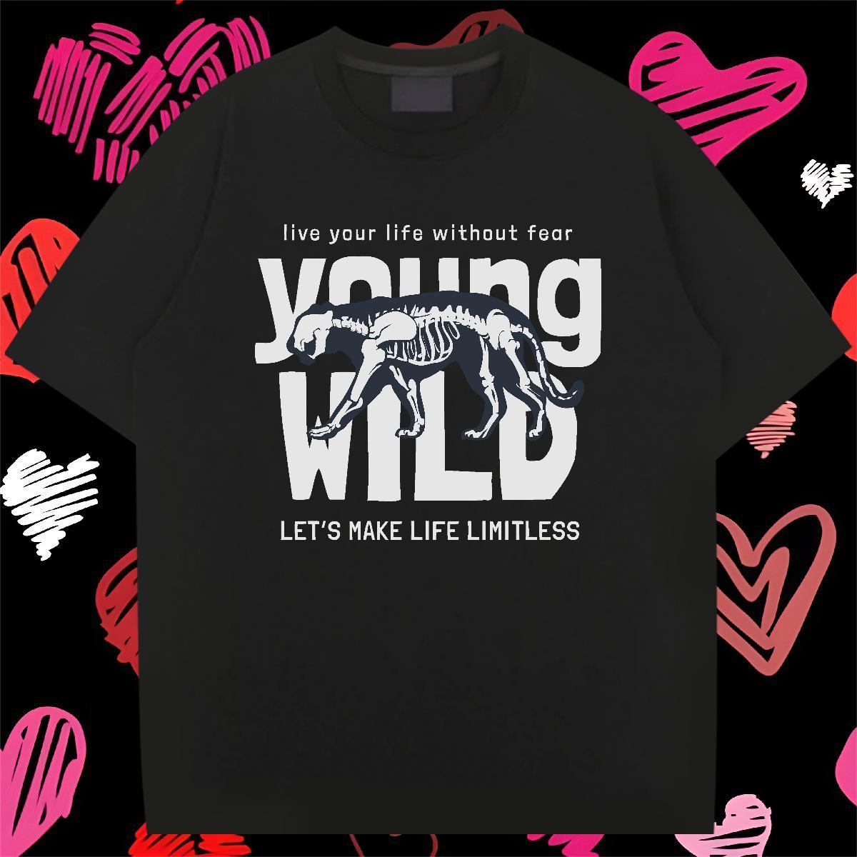 Free Shipping T Shirts Men 230g 100% Cotton High Street Hip Hop Tee Shirt Breathable Short Sleeve Loose Men Tshirts DIY Anime