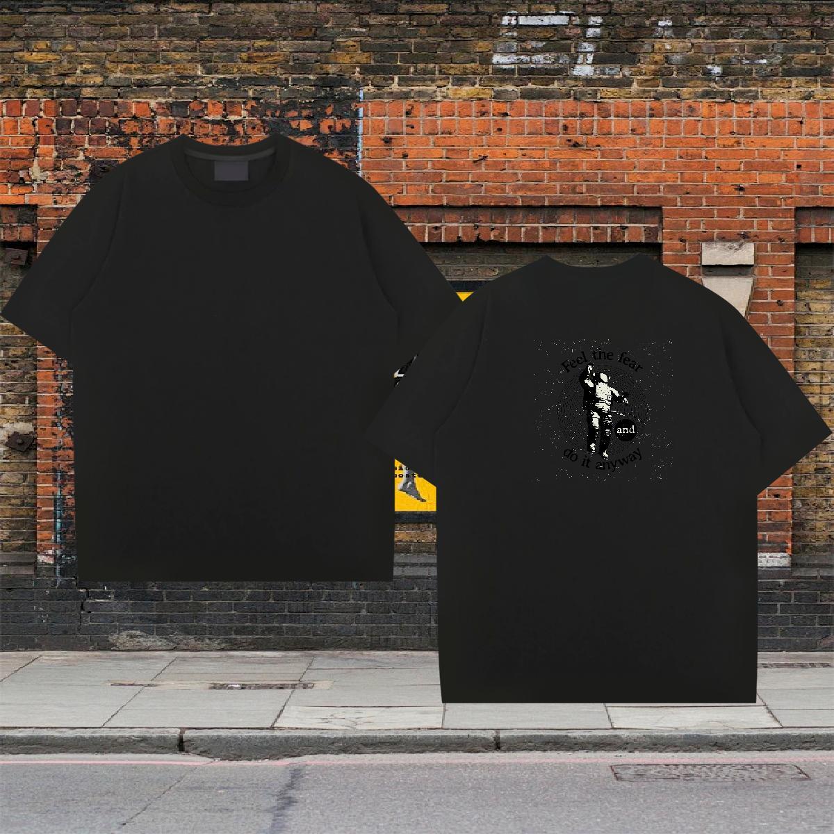 Brand T-Shirts spaceman Tees 230g 100% Cotton Casual Daily Wear Popular DIY Pure Cotton Tshirts