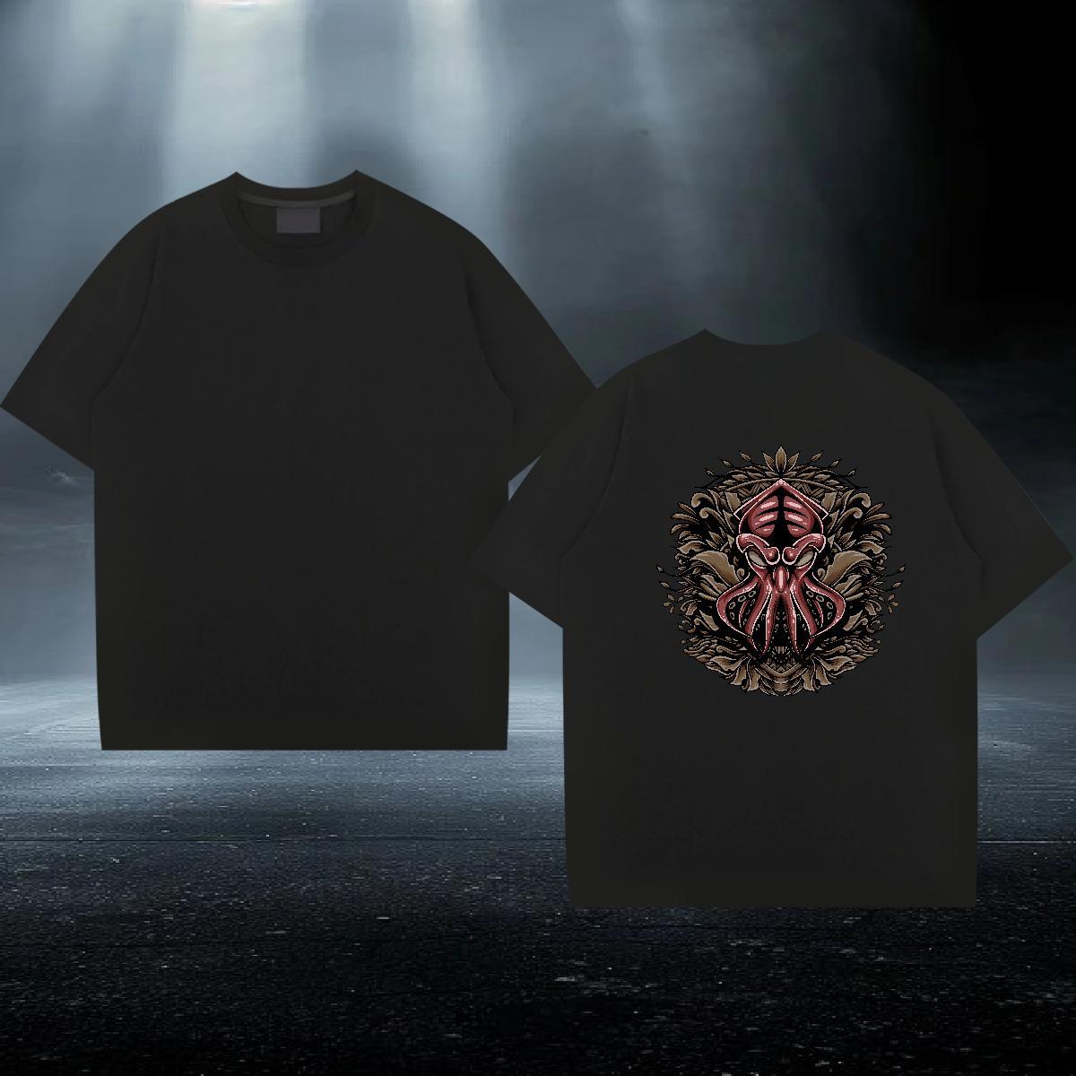 2024 Designer Men T Shirts 230g Pure Cotton octopus Street Wear Tops Crew Neck High Quality Men Tops Tees White Plus Size