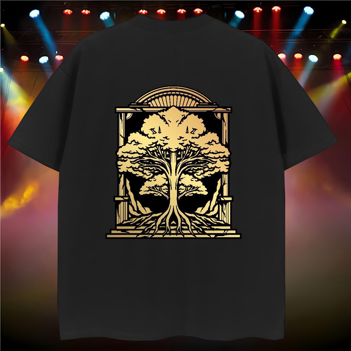 T-Shirts for Men 230g 100% Cotton tree Street Breathable Short Sleeve White Plus Size Men Tops Tees Fashion TOP Quality Tshirts