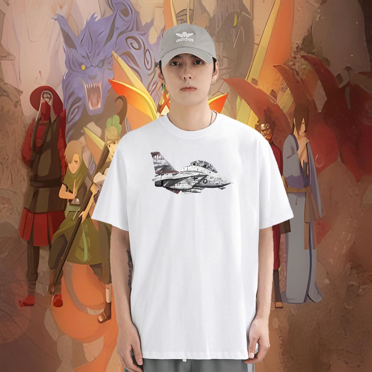 Soft Men Clothes T-Shirt 100% Cotton 230g Sport plane Customized Print Breathable Crew Neck 2024 Man T Shirts Tees