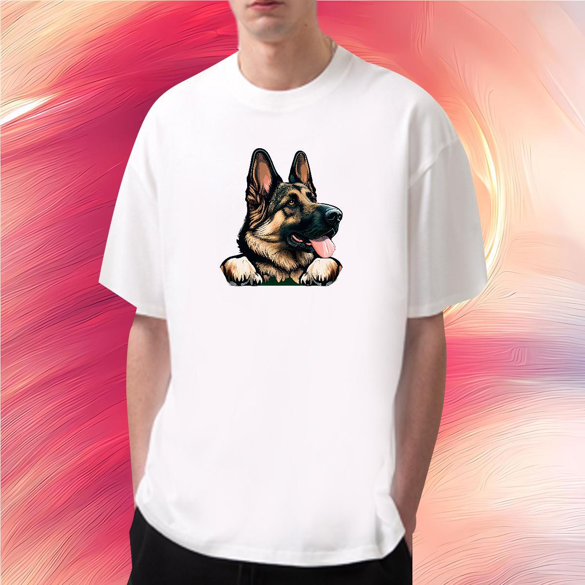 T Shirt For Man 230g 100% Cotton dog Anime Printing Street Breathable Customized Print Tshirt for Man Woman Fashion Design Cool Design Tee Shirt