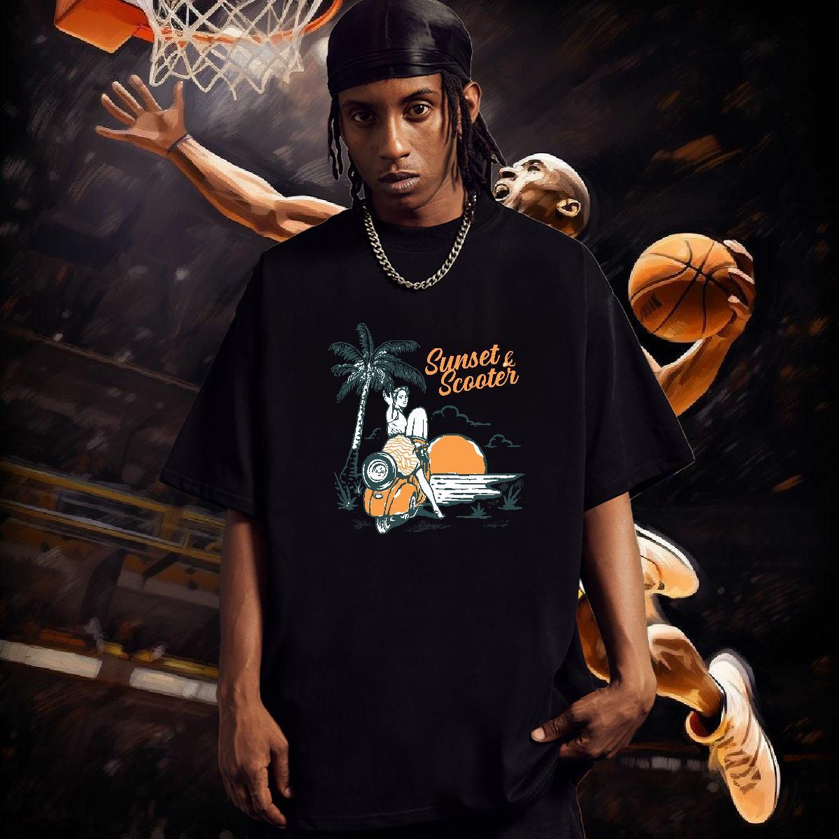 Man T Shirts 230g Pure Cotton sun Sports Casual Short Sleeve O-Neck Skull Tshirts Classic Casual Unisex Top Tees