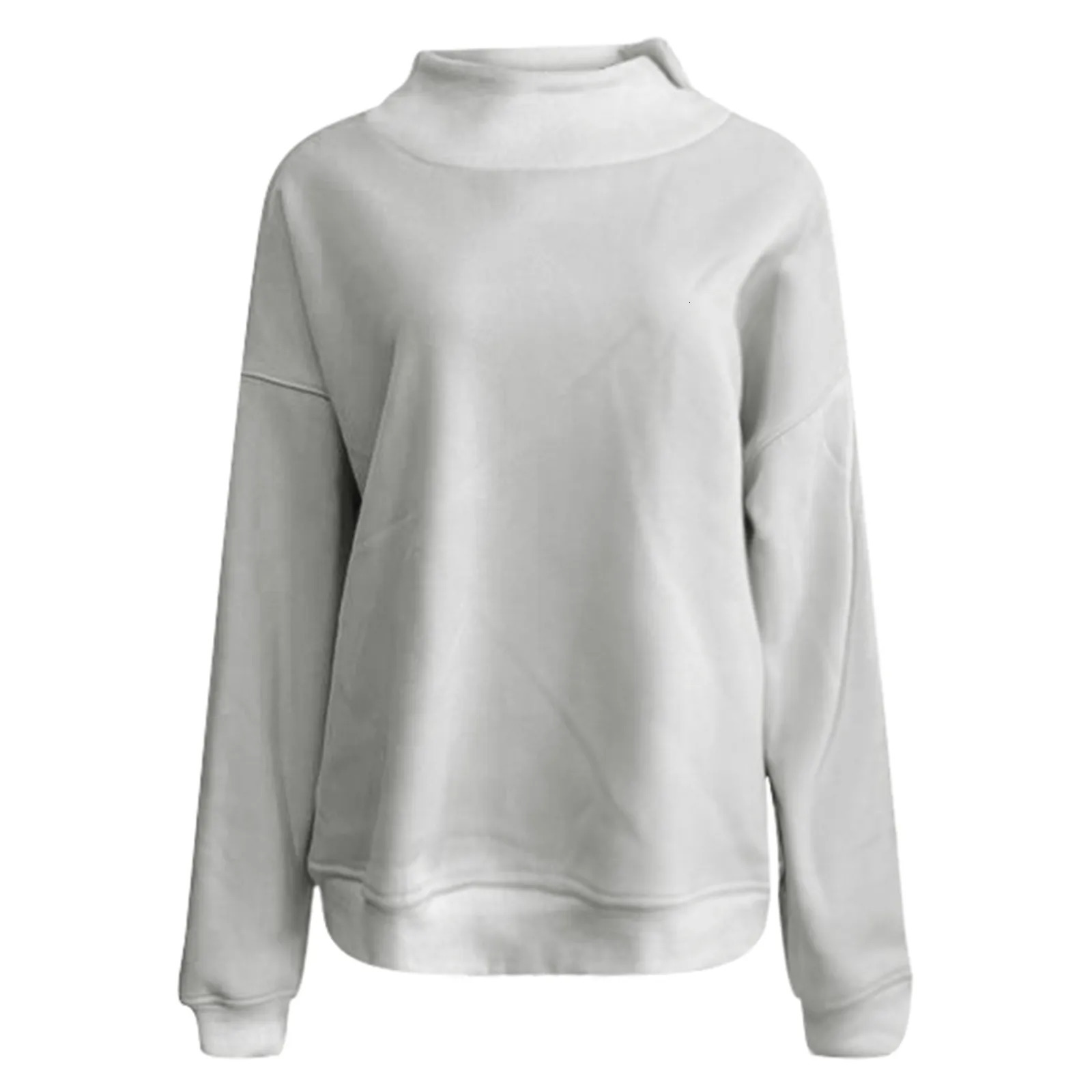 Spring Autumn Turtleneck Sweatshirt Cute Women Pullover Top Multi Colors Casual Loose Solid Color Thick Hoodie Females Hoodies 240806