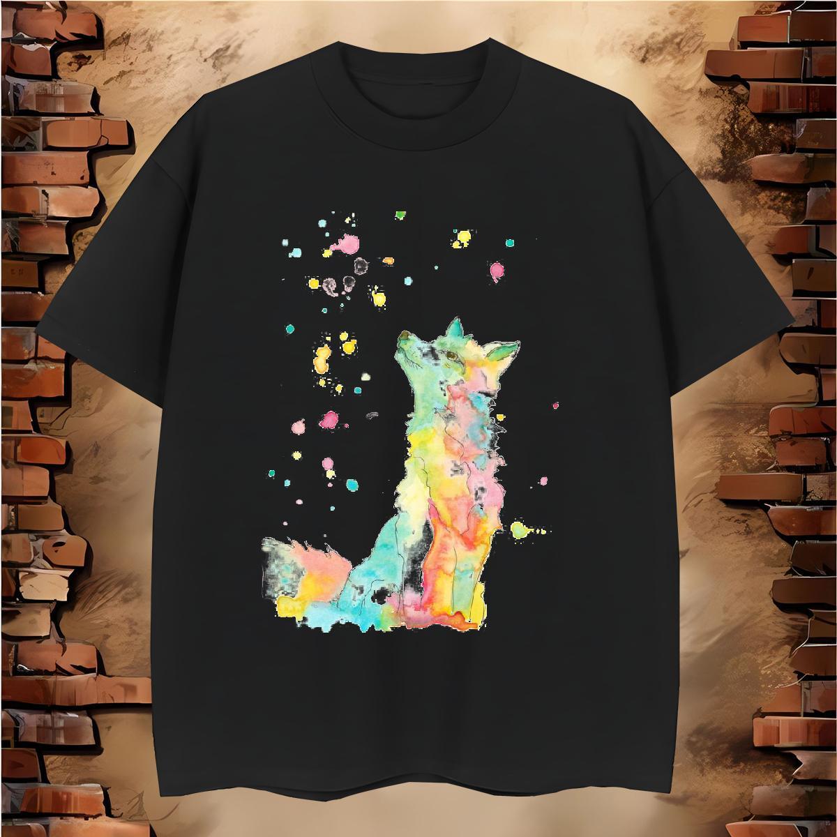 2024 DIY T-Shirts for Men 100% Cotton 230g wolf Sport Tshirts Short Sleeve O-Neck Popular Tshirt for Man Woman DIY Printed