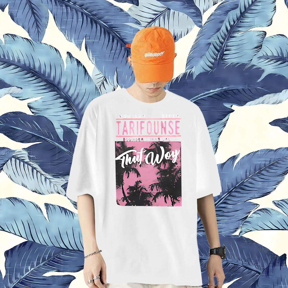 New Designer T Shirts Men 230g 100% Cotton tree High Street Hip Hop Tops Tees Crew Neck Breathable Cool Men Clothes T-Shirt Oversized 4XL