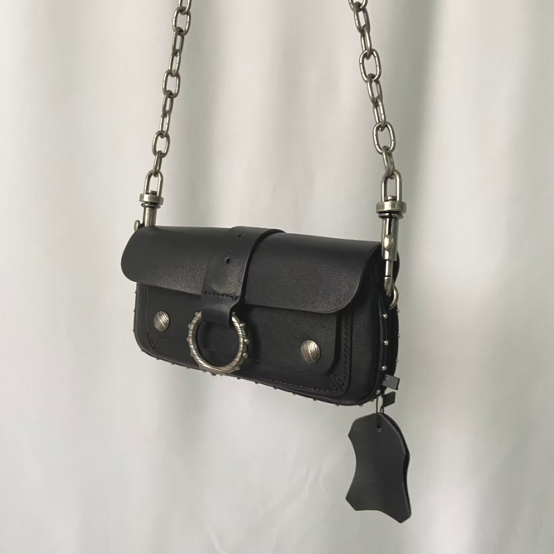 Mobile Phone Bags Women Decoration Shoulder Chain Genuine Leather Bag with Beads