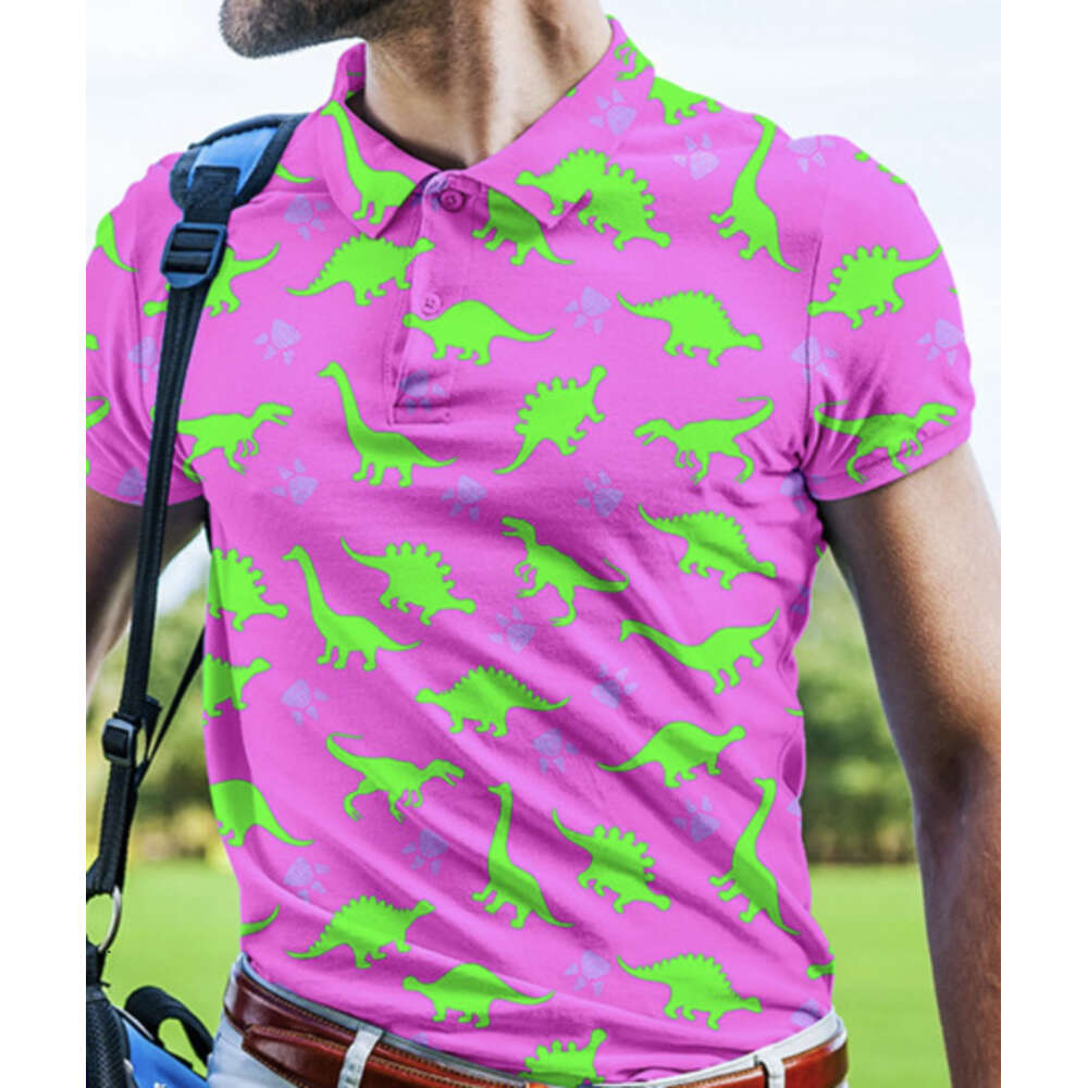 Summer New 3D Fashion Printing Casual T-shirt Button Lapel Short Sleeve PoLo Shirt Breathable Men's Sweatshirt